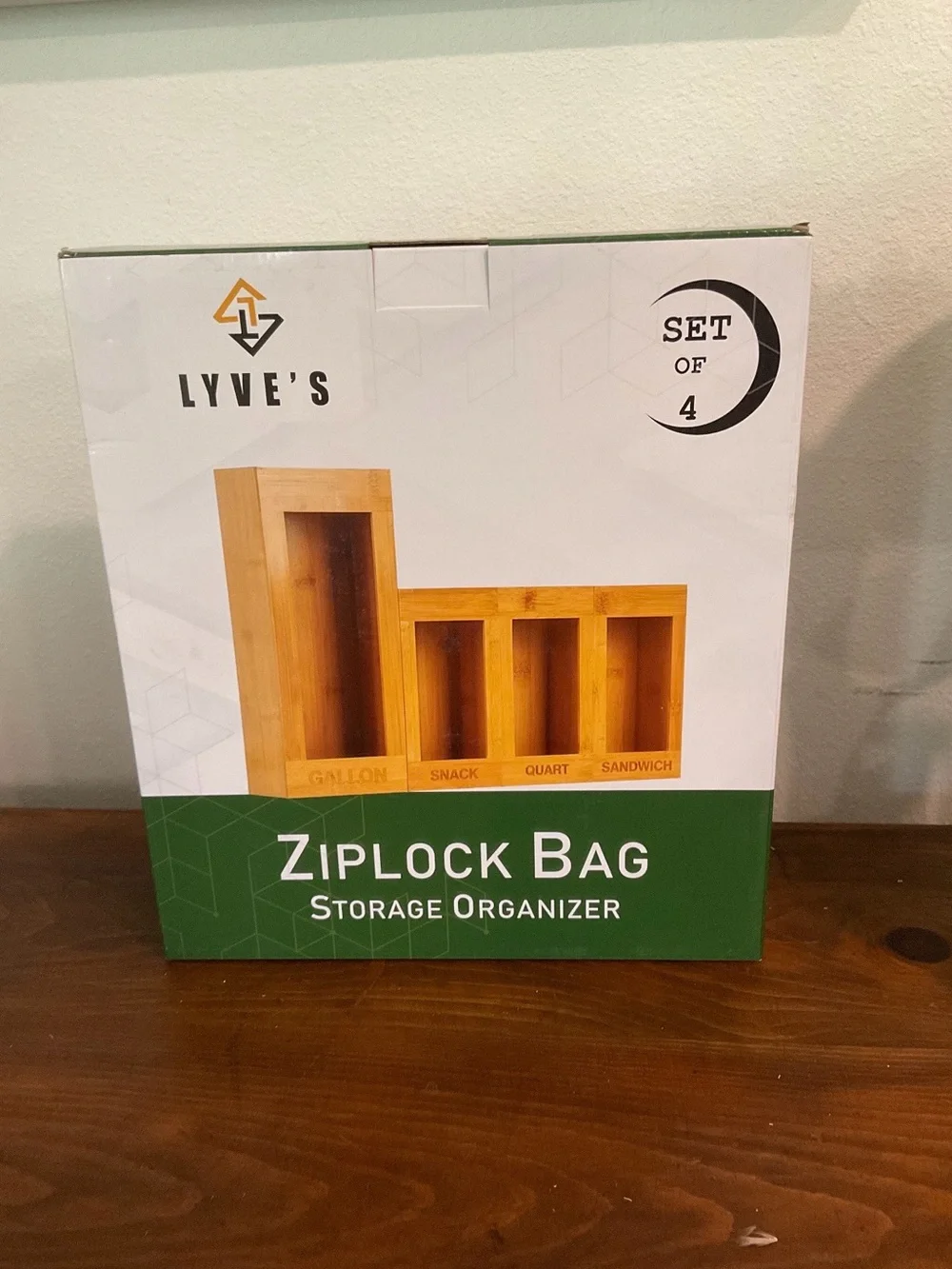 Brand New Bamboo Ziplock Bag Organizer - Natural